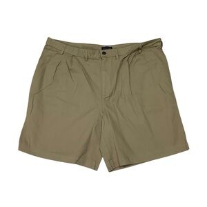 Lands’ End Pleated Chino Shorts Sz 44 Khaki